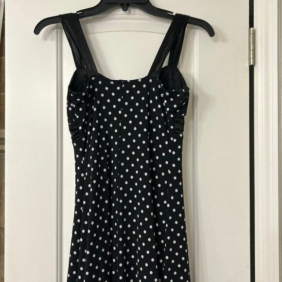 My Michelle Y2K Black White Polka Dot Mini Dress Milkmaid Retro Pin Up Small - Picture 6 of 14